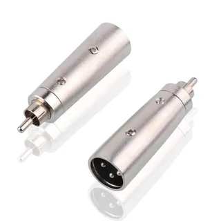 S SIENOC Vernickelt-Plated XLR (M) auf RCA (M) Adapter, XLR Stecker auf RCA Stecker Connector Metal Silber (XLR (M) - RCA (M), 2 Stück)