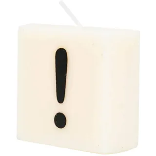 PD-Party 7040037 Geburtstag dekoratives Wachs Symbol Kerze | Wax Candle - !, Cremefarben/Schwarz, 4cm Länge x 4cm Breite x 2cm Höhe