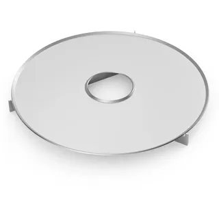 Onlyfire Feuerplatte, BBQ-Disc Edelstahl, Ø 65 cm Grillplatte, Grillring mit Ölauffangrillen, 3 Auflageleiste, Feuerring für Weber Fassgrill, Kugelgrill, Räucherofen, Plancha Gasgrill, BBQ-Platte