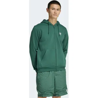 Kapuzensweatshirt ADIDAS ORIGINALS "TREFOIL ESSENTIALS", Herren, Gr. S, collegiate grün, Obermaterial: 70% Baumwolle, 30% Polyester, angesetztes Bündchen, Sweatshirts Kapuzensweatshirt, Full Zip Hoddie, Kapuzenpullover, Kapuzenjacke mit Reißverschluss