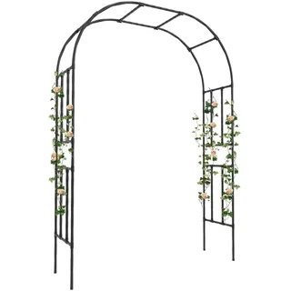 GarveeHome Rosenbogen Metall, 225x50x267cm Stabiler Gartenbogen Torbogen Als Rankhilfe Spalier Pergola Für Rosen Kletterpflanzen, Ideal Für Garten Hochzeit Party Dekoration