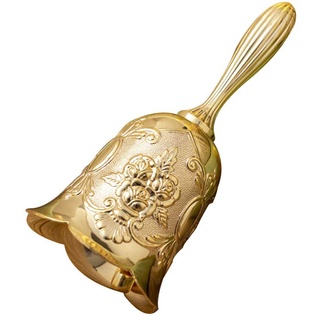 Belons Edle Handglocke Zinklegierung Tischglocke Anrufservice Glocke Handklingel Tischklingel Rezeptionsglocke Schulglocke Weihnachtsglocke (Golden)