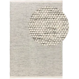 benuta pure Wollteppich Rocco Beige/Schwarz 70x140 cm - Naturfaserteppich aus Wolle