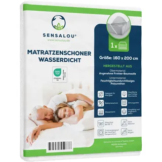 Sensalou Matratzenschoner wasserdicht 160 x 200 cm Matratzenschutzauflage 2er Set 2 St