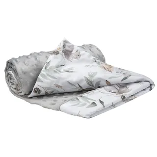Medi Partners Babydecke Baby Decke Neugeborenen - Kuscheldecke Geschenk Babydecken 75x100cm für Kleinkinder Mädchen Krabbeldecke Kinderbett Kinderwagen 100% Baumwolle (Hirsch mit grauem Minky)