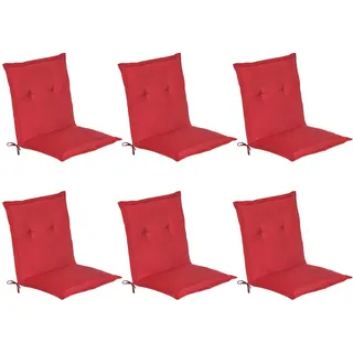 Beautissu Niederlehner Auflage 100 x 50 x 6 cm rot 6-tlg.