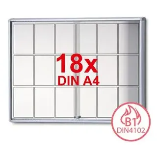 Showdown® Displays Schaukasten SL B1 silber 18x DIN A4 138,0 x 5,9 x 98,2 cm, 1 St.