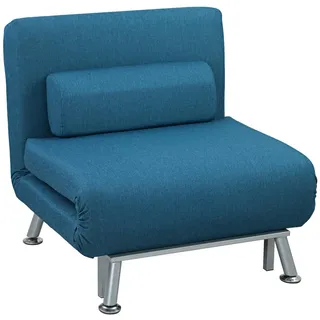 Homcom Klappbar Schlafsessel Schlafsofa Klappmatratze Bett Gästebett Blau Sofa , Hellblau , Textil , Füllung: Schaumstoff,Schaumstoff , einzeln stellbar , 70x75x75 cm , Wohnzimmer, Sofas & Couches, Schlafsofas, Schlafsessel
