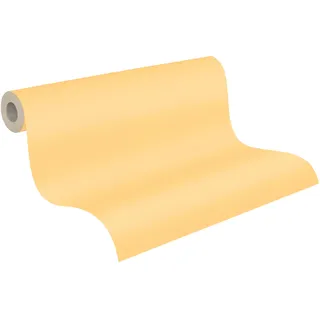A.S. Création Vliestapete mit Textilstruktur - helle Uni-Tapete in Gelb 10,05 m x 0,53 m - 389036