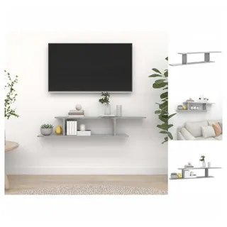 vidaXL TV-Wandregal Betongrau 125x18x23 cm Holzwerkstoff