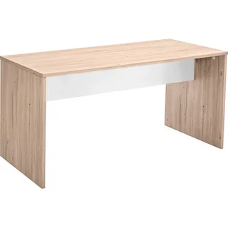 Mid.you Jugendschreibtisch , Weiß, Eichefarben , Holzwerkstoff , rechteckig , Wange , 72x70x140 cm , Holzmöbel, Holztische, Schreibtische Holz, Kinderschreibtische Holz