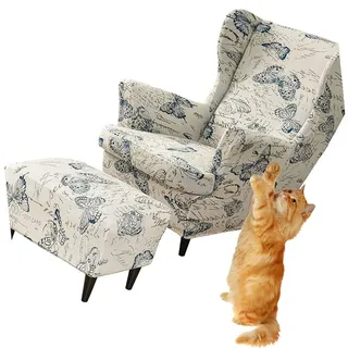 3 Teilig Ohrensessel Überzug Mit Ottomane Schonbezug Tiger Stuhlbezug Mit Armlehne Ohrensessel Schonbezüge Stretch Sessel Überwürfe Ohrensesselbezüge Bezug Sesselhusse Tiger Stuhlbezug ( Color : #58 )