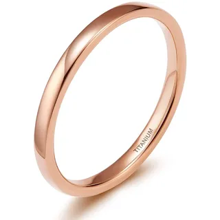 Zakk Ring Damen Herren 2mm 4mm 6mm Titan Poliert Schmal Ringe Verlobungsringe Ehering Hochzeitsringe (Rosegold-2mm, 61 (19.4))