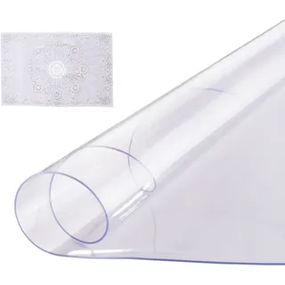 VEVOR Kunststoff-Tischdecke, 42 x 42 Zoll, 2,0 mm dick, transparenter Tischschutz, runde PVC-Schreibtischunterlage, wasserdichte und leicht zu reinigende Schreibtischunterlage, Tischdecke, für Büro, Kommode, Esszimmertisch, Nachttisch