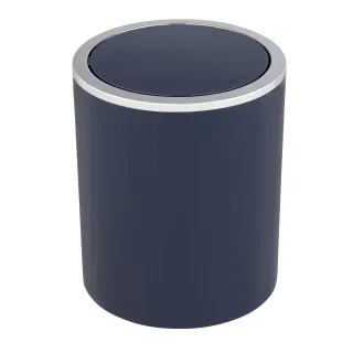 WENKO Schwingdeckeleimer, 2 Liter, Hochwertiger Mülleimer mit Schwingdeckel aus Kunststoff, Farbe: dunkelblau