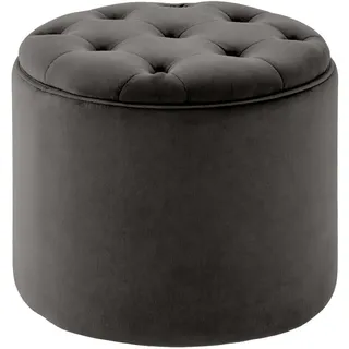 CLP Sitzwürfel Samt Grau , Holz , 44x42x44 cm , Wohnzimmer, Sessel, Hocker & Hockerbänke, Sitzwürfel