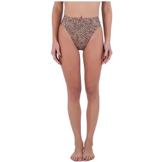 Hurley Damen Max Leopard Moderate Tab Side High Waist Bikinihöschen, Brown Sugar, S