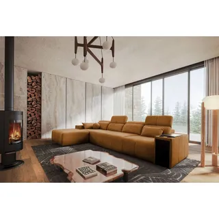 kaiser möbel Ecksofa mit Schlaffunktion, USB und verstellbarer Rückenlehne Mindy XII, Stoff Verita Kupfer Links