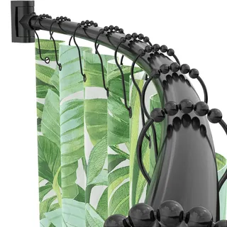 PrettyHome verstellbare gebogene Duschvorhangstange, rostfrei, erweiterbar, Aluminium, Metall, Duschstange, 96-183 cm, Teleskop-Design, exquisites anpassbar für Badezimmer, Chrom