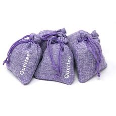 Quertee 5 x Lavendelsäckchen Leinen | Duftsäckchen mit je 15 g (75 g insgesamt) französischen Lavendel als Mottenschutz - Violette Leinensäckchen gefüllt mit Lavendelblüten aus Frankreich