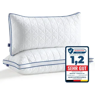 BedStory Kopfkissen 40x80, 2er Set Kissen 40x80 mit Reißverschluss, 2x950g Mikrofaser Kopfkissen höhenverstellbar, Schlafkissen atmungsaktiv waschbar für Allergiker Seitenschläfer, Oeko Zertifiziert