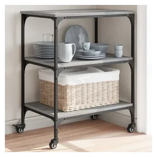 vidaXL Küchenwagen Grau Sonoma 60x41x76 cm Holzwerkstoff