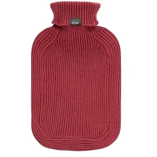 Fashy Wärmflasche mit Rollkragen-Strickbezug rostrot 2 L