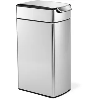 simplehuman CW2016 40 Liter, schmaler touch-bar Abfalleimer, Mülleimer Küche, Mülltrennsystem, Mülltrennung, Recycling, gebürsteter Stahl, 10 Jahre Garantie
