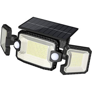 LEDYA Solarlampen für Außen mit Bewegungsmelder, 305 LED 7300 Lumen Solarleuchten, 1800mAh Solar Lampe Outdoor, IP65 Wasserdicht für Terrasse, Veranda, Garage, Hof, Straßen, 1 Stück