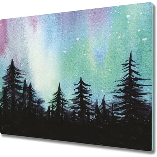 Küchenteller - Schneidebrett Glas - Herdabdeckung -Aurora Malerei Kunst