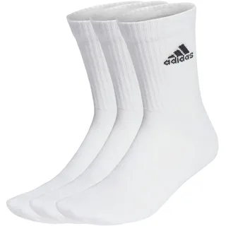 adidas Unisex Kinder Cushioned Crew Socks 3 Pairs, White / Black, 2-3 Years