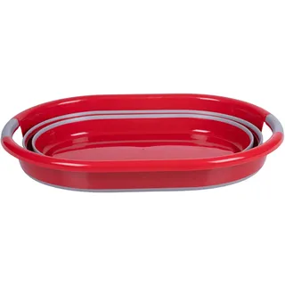 Dirt Devil Faltbarer Wäschekorb - 27 L - 60 x 45 x 30 cm - Gefaltet 10 cm hoch - Rot/Grau