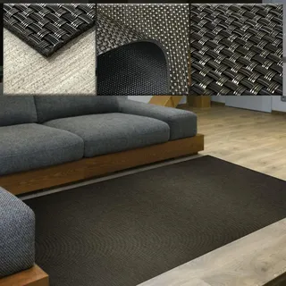 TADI & Imperio Geflochtener Vinyl-Teppich für Wohnzimmer, Küchenteppich, waschbar, Outdoor-Teppich, Küchenteppich