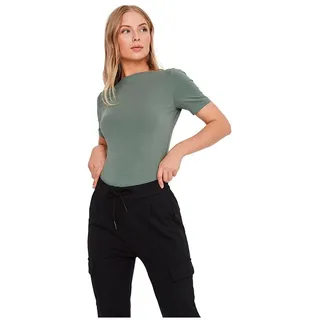 VERO MODA Damen Einfarbiges Stretch T-Shirt Basic Top Kurzarm Oberteil mit U-Boot-Ausschnitt VMPANDA