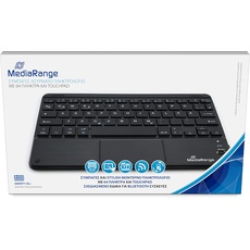 MediaRange kompakte Funk-Tastatur mit 64 Tasten und Touchpad, QWERTY (GR) Tastaturbelegung, schwarz, MROS130-GR, Standard size