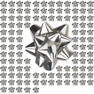 Relaxdays Geschenkschleifen 100 St. Silber
