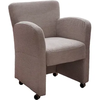 exxpo - sofa fashion Sessel Intenso Leder 66 x 83 x 66 cm Braun mit Rollen