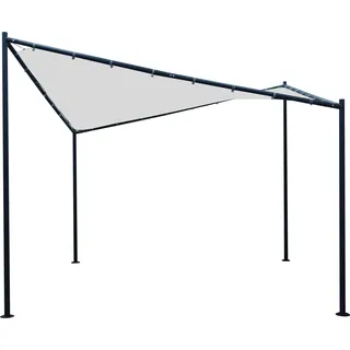 DEGAMO Pavillon Gartenpavillonm Walmdachpavillon ORLANDO 3,5x3,5m , Höhe 2,85m mit Plane PVC-bechichtet weiss - Weiß, Schwarz