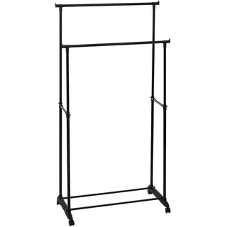 NEW HOME Esel Kleiderständer mit Rollen, ausziehbare Kleiderstange zur Aufbewahrung von Kleidung, Esel für extra Platz im Schrank mit Rollen, ausziehbar 110-160 cm