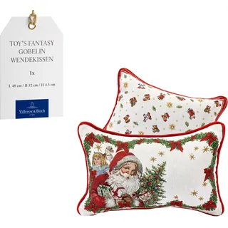Villeroy & Boch Toy's Fantasy Kissen Santa Rechteckig Bunt, Waschmaschinengeeignet, Wendekissen mit 2 Seiten, Weihnachtsdekorationen, Deko Weihnachten Toys, Baumwolle,Polyester