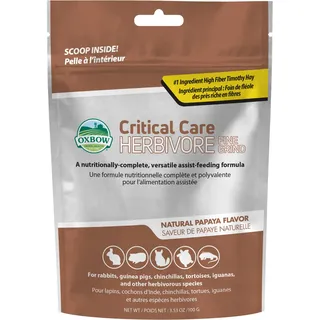 Oxbow Critical Care Herbivore Fine Grind | 100 g | Alleinfuttermittel für pflanzenfressende Heimtiere | Unterstützung während der Genesungszeit | Faserreiche Pflanzenbestandteile