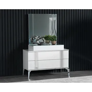 Frisiertisch Schminktisch Schminkkonsole Spiegel Weiß Moderne Holz - Weiß