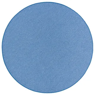 Snapstyle Feinschlingen Velour Teppich Strong Blau, 100cm Rund