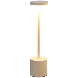 Home Styling Collection Led Tischlampe kabellos Touch Weiß Ø8x34,5cm 3 Lichtfarben Dimmbar , Beige , Metall , Zylindrisch , LED integrated , 8x34.2x8 cm , Lampen & Leuchten, LED Beleuchtung, LED-Tischlampen