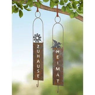 Gilde Hänger, Schriftzug, Metall, braun, , , L. 3 cm, B. 10,5 cm, H. 72 cm 2 Stück wie abgebildet 69083