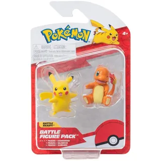 Jazwares Battle Figure Pack - Pikachu und Glumanda, offizielle detaillierte Figuren, je 5 cm