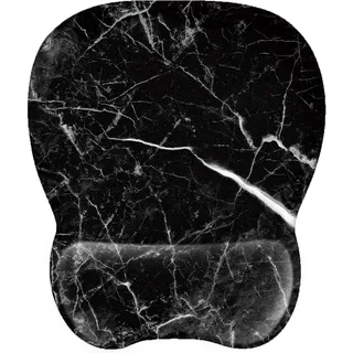 EooCoo Mauspad mit Handauflage, Lycra Mousepad, Gaming Ergonomisches Mausmatte mit Handgelenkpolster, Komfort, Verschleißfest, Wasserdicht, Mouse Pad für Heim, Büro Zubehör, Schwarzer Marmor