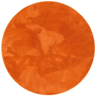 Pergamon Luxus Super Soft Hochflor Teppich Rund Orange