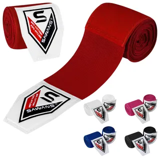 Boxen Handbandagen Kampfsport Bandagen Innenhandschuhe Schlagen MMA 2,5 3,5 4,5 Meter Handgelenkstützgurte Elastische Trainingstasche Kampfsport unter den Handknöcheln Schutzhandschuhe (3.5 M, Rot)