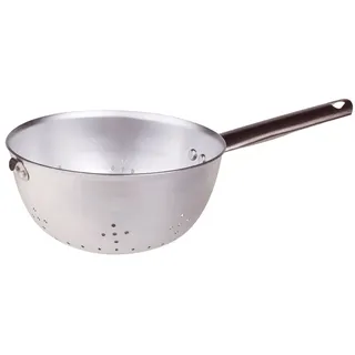 Pentole Agnelli Nudelsieb/scaldapasta Kugel aus Aluminium mit Rohrstiel und Haken aus Edelstahl, Silber 32 cm Silber/schwarz